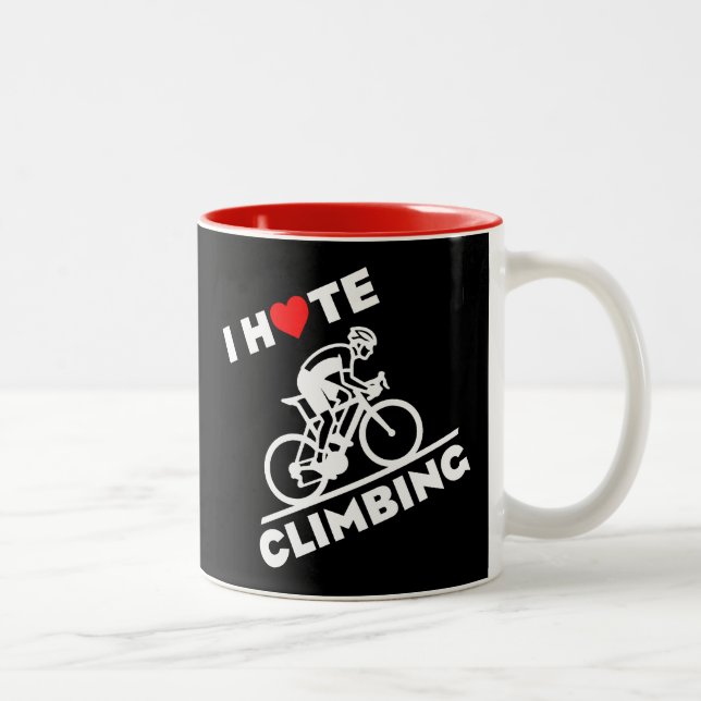 Caneca De Café Em Dois Tons Eu Odeio Ciclismo de Subida (Direita)