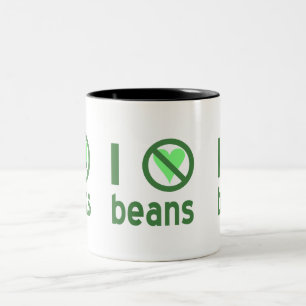 Caneca De Café Em Dois Tons Eu Odeio Feijões