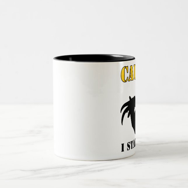 Caneca De Café Em Dois Tons Eu olho fixamente para trás - cabra (Centro)