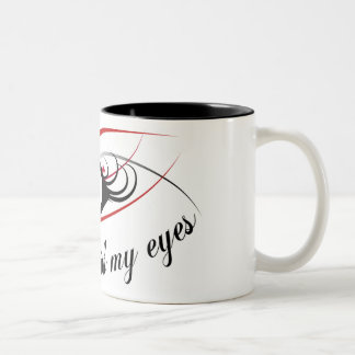 Caneca De Café Em Dois Tons "Eu ouço-me com meus olhos" para agredir #3