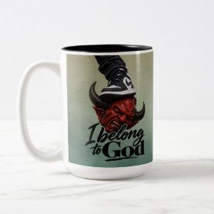 Caneca De Café Em Dois Tons Eu pertenço a Deus