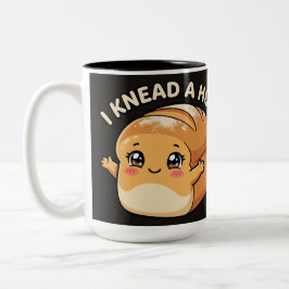 Caneca De Café Em Dois Tons Eu Preciso de um Abraço — Pão Kawaii