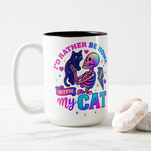 Caneca De Café Em Dois Tons Eu Preferencialmente De Estar Em Casa...