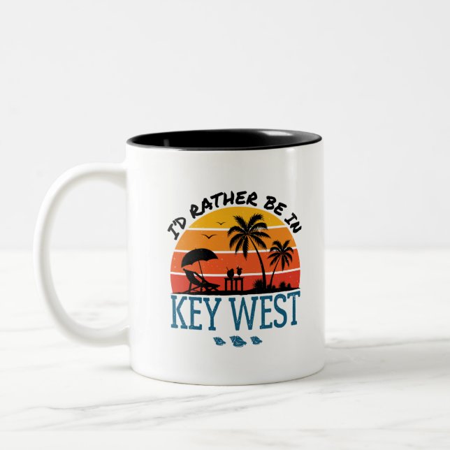 Caneca De Café Em Dois Tons Eu Preferencialmente em Key West Florida Keys (Esquerda)