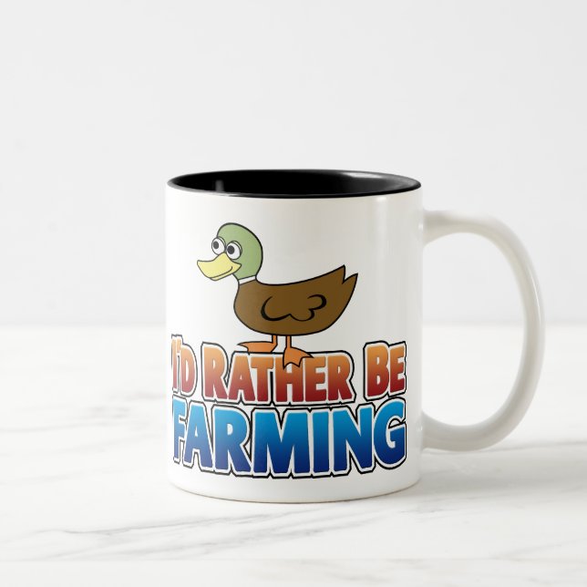 Caneca De Café Em Dois Tons Eu Preferencialmente estar a agricultura! DUCK (Ag (Direita)