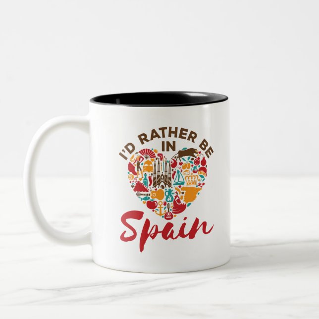 Caneca De Café Em Dois Tons Eu Preferencialmente Na Espanha (Esquerda)