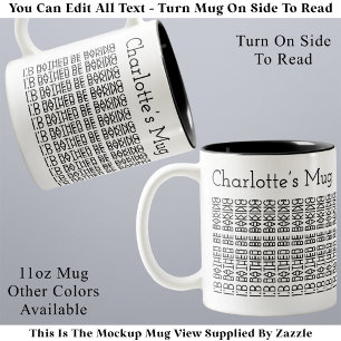 Caneca De Café Em Dois Tons Eu Preferiria Estar Assando & Nome 154BW Mensagem 