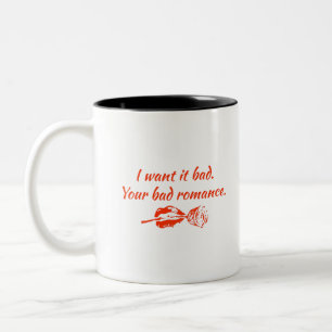 Caneca De Café Em Dois Tons Eu quero muito. Seu mau romance