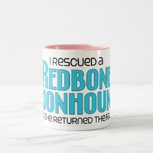 Caneca De Café Em Dois Tons Eu salvei um Coonhound de Redbone (o cão fêmea)