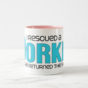 Caneca De Café Em Dois Tons Eu salvei um design da adopção do cão de Dorkie