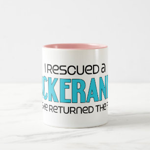 Caneca De Café Em Dois Tons Eu salvei uma adopção (fêmea) do cão de