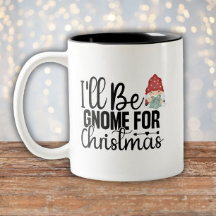 Caneca De Café Em Dois Tons Eu serei o Gnome do Natal Nórdico Gnomo