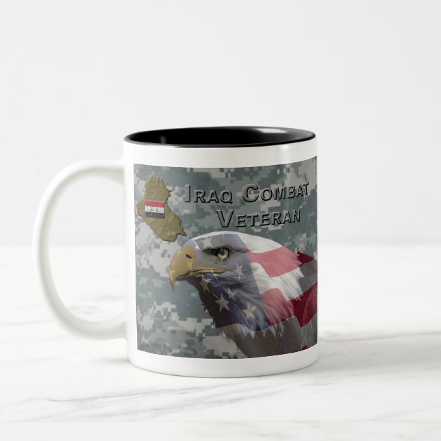 Caneca De Café Em Dois Tons Eu Servi - Irag Combat Veteran (Esquerda)