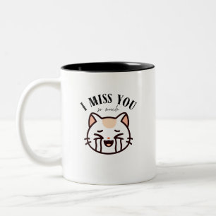 Caneca De Café Em Dois Tons Eu Sinto Saudade de Você Tanto Gato - Gato Chorand