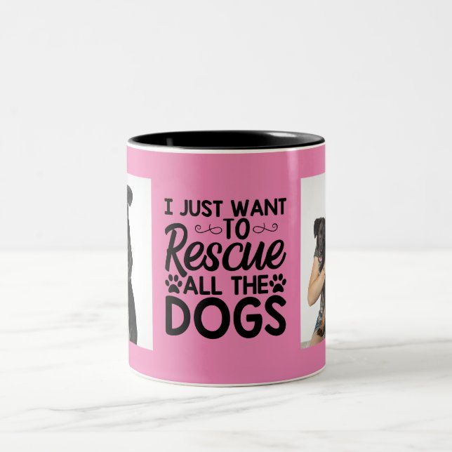 Caneca De Café Em Dois Tons Eu só quero salvar todos os cães (Centro)