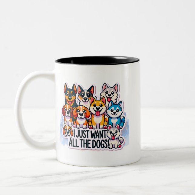 CANECA DE CAFÉ EM DOIS TONS EU SÓ QUERO TODOS OS CÃES AMANTES (Esquerda)