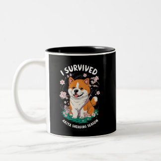 Caneca De Café Em Dois Tons Eu Sobrevivi à Akita Inu Shedason Season Engraçado