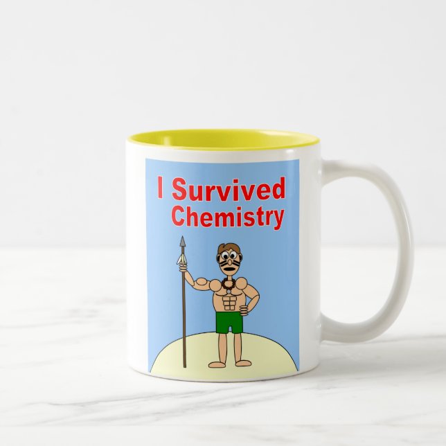Caneca De Café Em Dois Tons Eu sobrevivi à química (Direita)