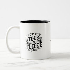 Caneca De Café Em Dois Tons Eu Sobrevivi ao Tour De Fleece 2024 Personalize Te