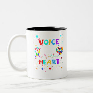 Caneca De Café Em Dois Tons eu sou a voz dela, ela é a minha auteza de Consciê