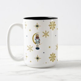 Caneca De Café Em Dois Tons Eu sou apenas malucos pelo Natal em Azul e Dourado