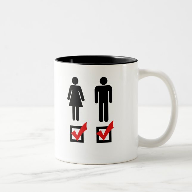 Caneca De Café Em Dois Tons Eu sou bissexual (Direita)