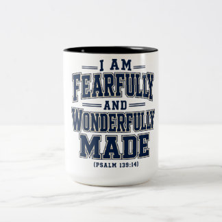 Caneca De Café Em Dois Tons Eu Sou Feito com Medo e Maravilha
