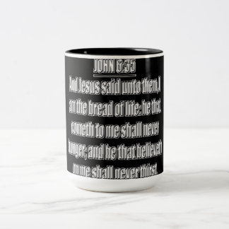 Caneca De Café Em Dois Tons Eu Sou O Pão Da Vida João 6 35
