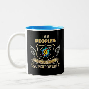 Caneca De Café Em Dois Tons Eu Sou PEOPLES Qual É Seu Superpoder