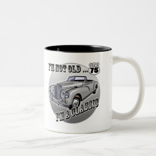 Caneca De Café Em Dois Tons Eu sou presentes 75th de aniversário clássicos