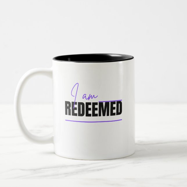 Caneca De Café Em Dois Tons Eu Sou Restituído Christian Coffee Mug (Esquerda)