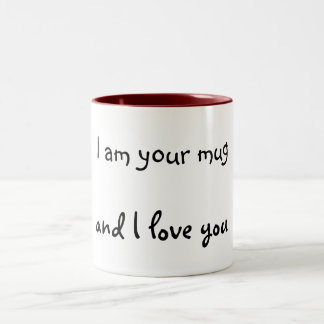 Caneca De Café Em Dois Tons Eu sou sua caneca, e eu te amo