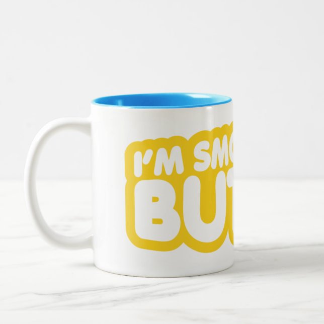 Caneca De Café Em Dois Tons Eu sou suave como a manteiga (Esquerda)