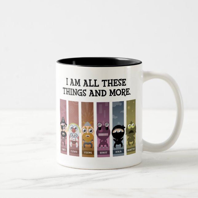 Caneca De Café Em Dois Tons Eu sou todas estas coisas e mais (Direita)