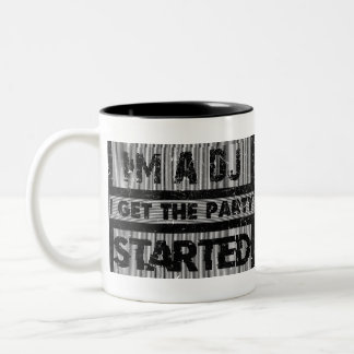 Caneca De Café Em Dois Tons Eu sou um dj, eu faço a festa começar
