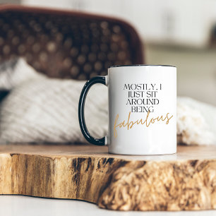 Caneca De Café Em Dois Tons Eu sou um Dourado Script de Fontes Moderno Fabulos