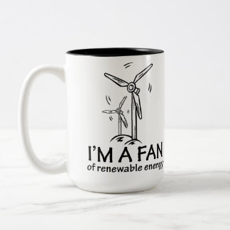 Caneca De Café Em Dois Tons Eu sou um fã da energia renovável