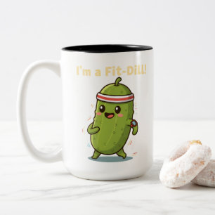 Caneca De Café Em Dois Tons Eu sou um Fit-Dill! Design engraçado de Pickle Fit