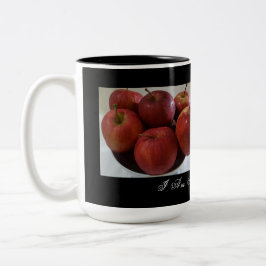 Caneca De Café Em Dois Tons Eu Sou Um Fruta De Lover - Taça De Maçãs