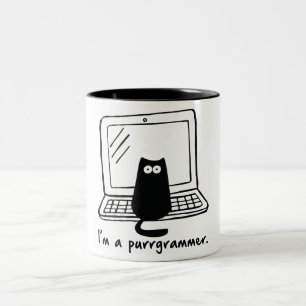Caneca De Café Em Dois Tons Eu sou um purrgrammer