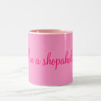 Caneca De Café Em Dois Tons Eu sou um shopaholic!