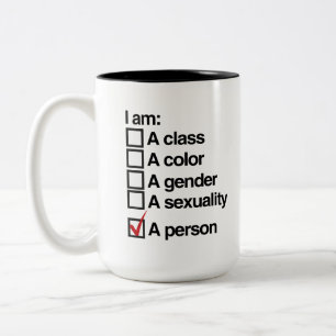 Caneca De Café Em Dois Tons Eu sou uma pessoa (classe)