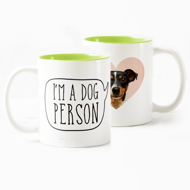 Caneca De Café Em Dois Tons Eu sou uma pessoa de cão | Personalizado Adicionar (Criador carregado)