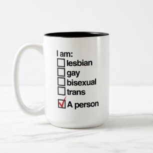 Caneca De Café Em Dois Tons Eu sou uma pessoa LGBT