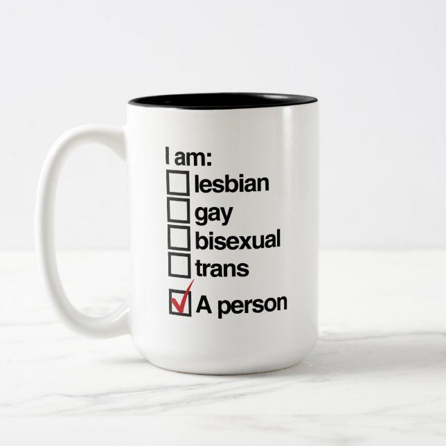 Caneca De Café Em Dois Tons Eu sou uma pessoa LGBT (Esquerda)