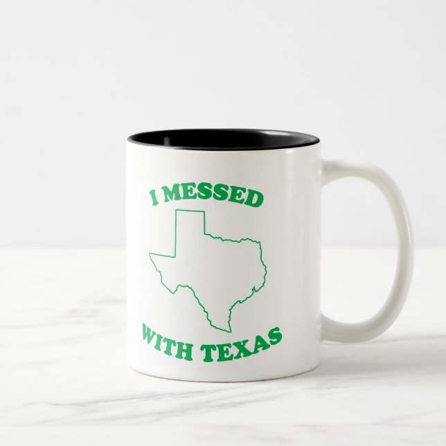 Caneca De Café Em Dois Tons Eu sujei com Texas (Direita)