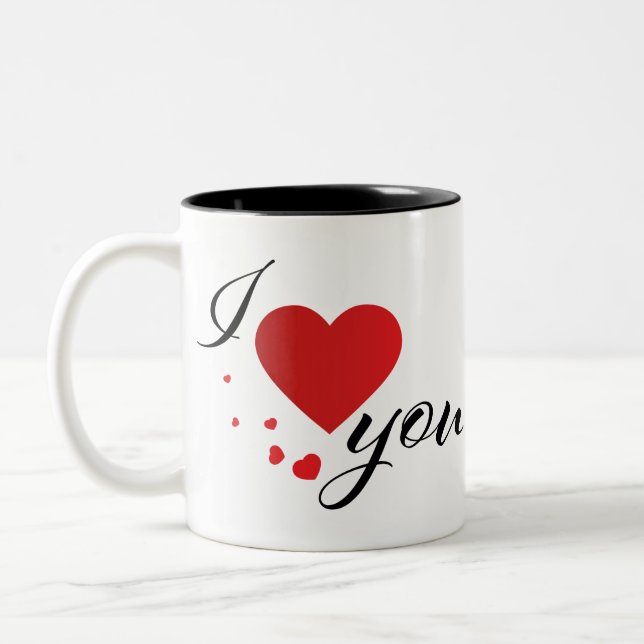 Caneca De Café Em Dois Tons eu te amo (Esquerda)