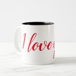 Caneca De Café Em Dois Tons Eu te amo!