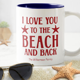 Caneca De Café Em Dois Tons Eu Te Amo até a Praia e de Volta Estrela-do-Mar Ná