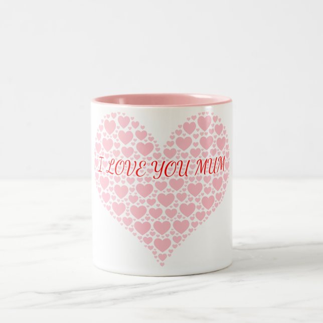 Caneca De Café Em Dois Tons Eu te amo mãe (Centro)